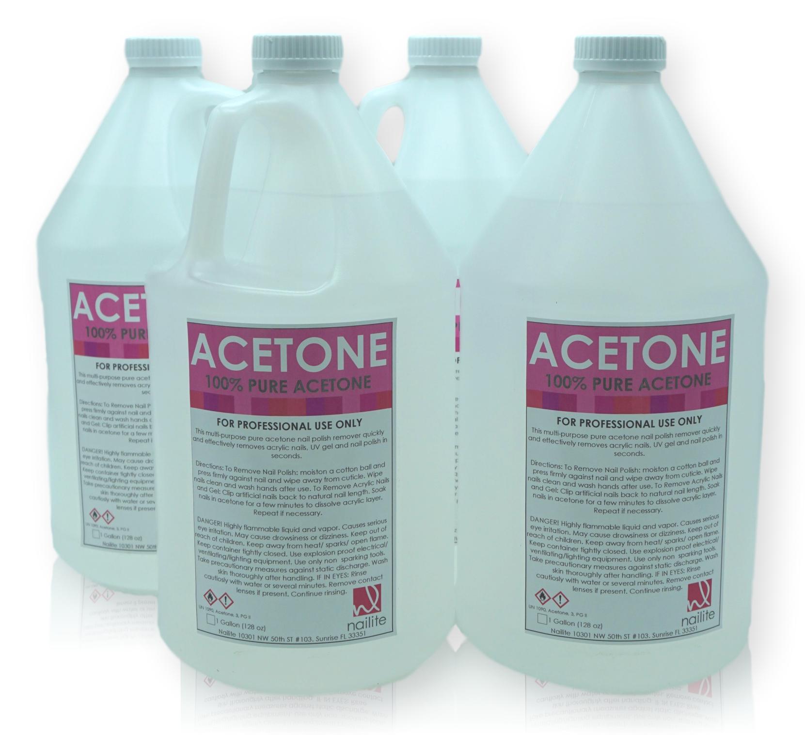 Gallon Bottles - Case of 4 Gallons, Pure acetone