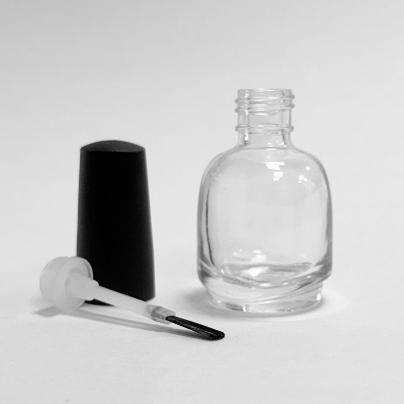 15 ML Round Bell Bottles (New) - Fan Brush - Matte Black Cap