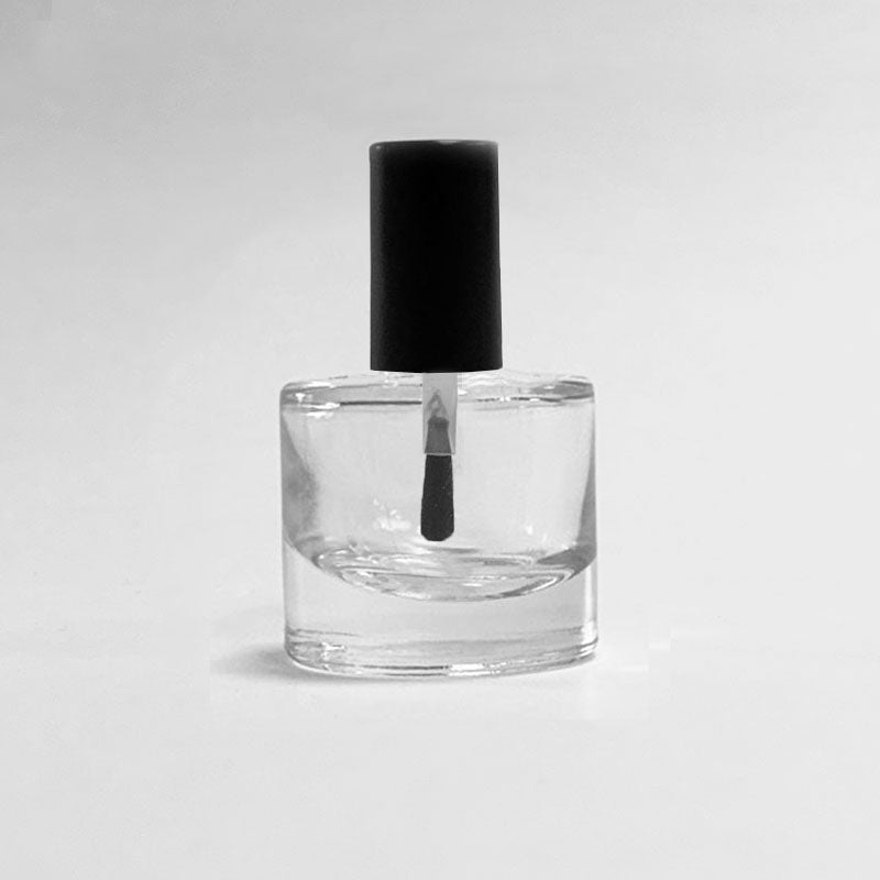 8 ML Round Wide Bottles (New) - Flat Brush - Matte Black Cap