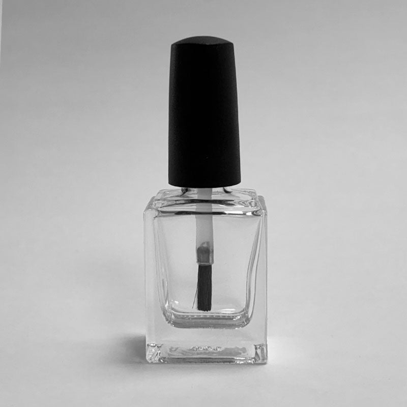 17 ML Square Tall Bottles (New) - Flat Brush - Matte Black Cap