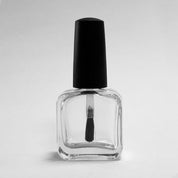 15 ML Rounded Square Thin Bottles (New) - Fan Brush - Matte Black Cap