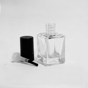 10 ML Square Small Bottles (New) - Fan Brush - Matte Black Cap