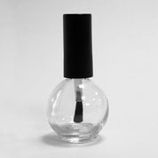 14 ML Bubble Small Bottles (New) - Fan Brush - Shiny Black Cap
