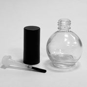 14 ML Bubble Small Bottles (New) - Fan Brush - Shiny Black Cap