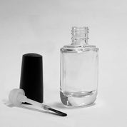 15 ML Round Oval Thin Bottles (New) - Fan Brush - Matte Black Cap