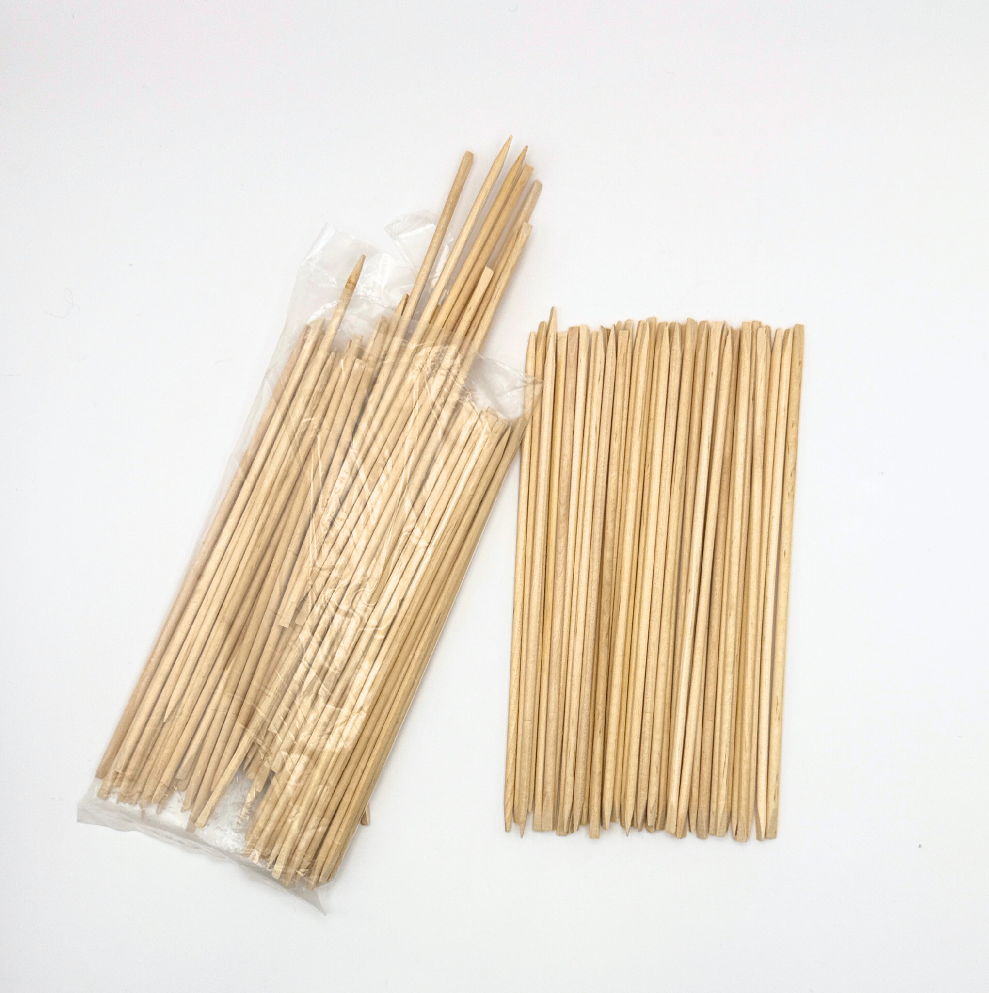 Orange Wood Cuticle Pusher Sticks - 100 Ct