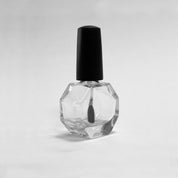 15 ML Octagon Bottles (New)  - Fan Brush - Matte Black Cap
