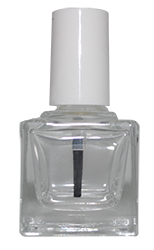 Cubic Bottle 1/2 oz Flat Brush Shiny White Cap #906 Each