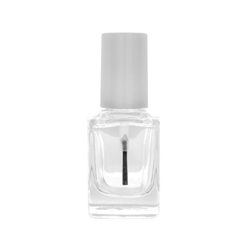 Square Bottle 11 mL Brush & Shiny White Cap #205 Each