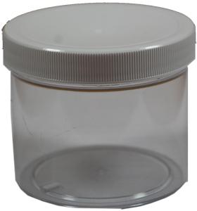 4 oz Clear Jar With Lined Black Cap