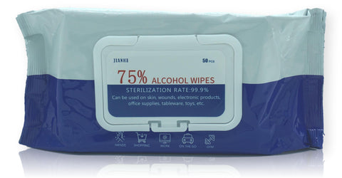 HAND SANITIZING/STERILIZATION WIPES (75% Alcohol)-50/Count PACK