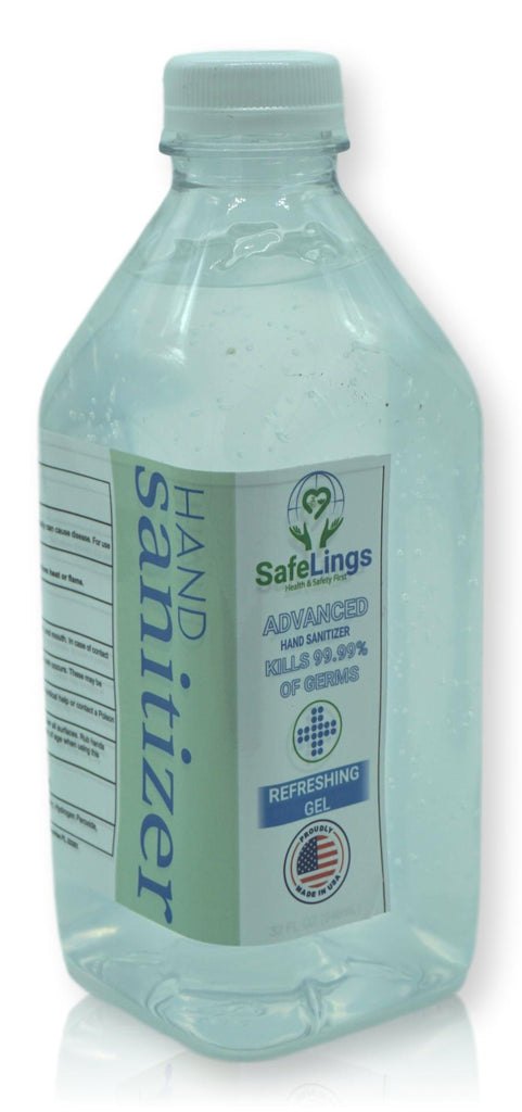 GEL Hand Sanitizer - Alcohol 70% - Made in USA 32 OZ