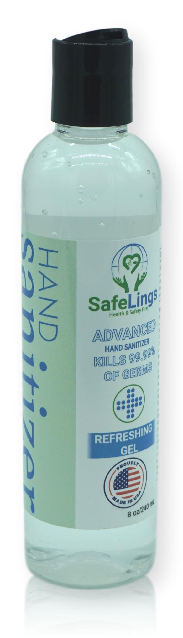 GEL Hand Sanitizer - Alcohol 70% - Made in USA 8 OZ