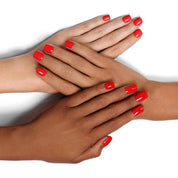 Diverse Hands with Agatha Ruiz de la Prada Nail Polish on Nails Orange Red