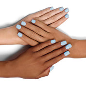 Diverse Hands with Agatha Ruiz de la Prada Nail Polish on Nails Pastel Blue