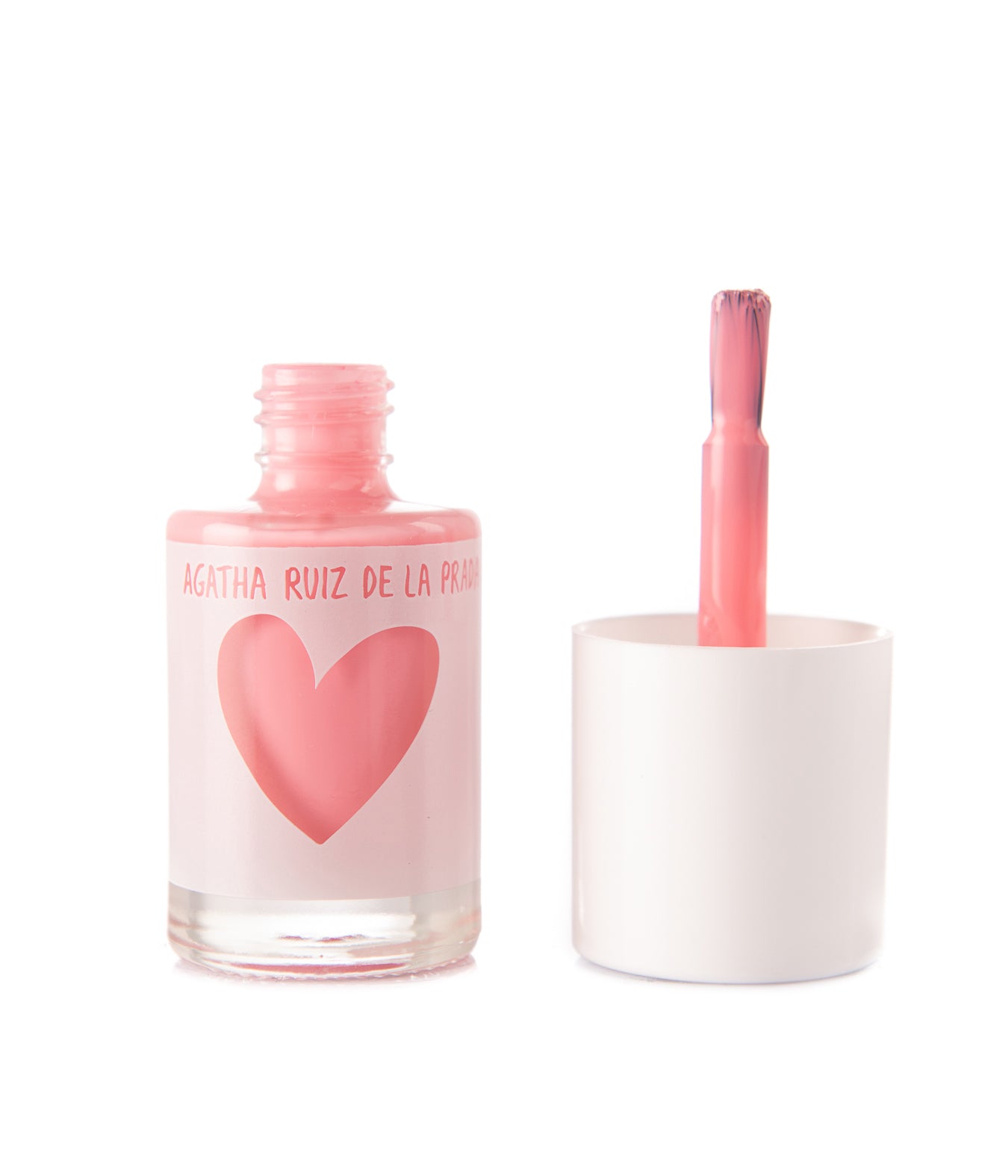Agatha Ruiz de la Prada Nail Polish - Open Bottle with Cap and Brush Light Pink