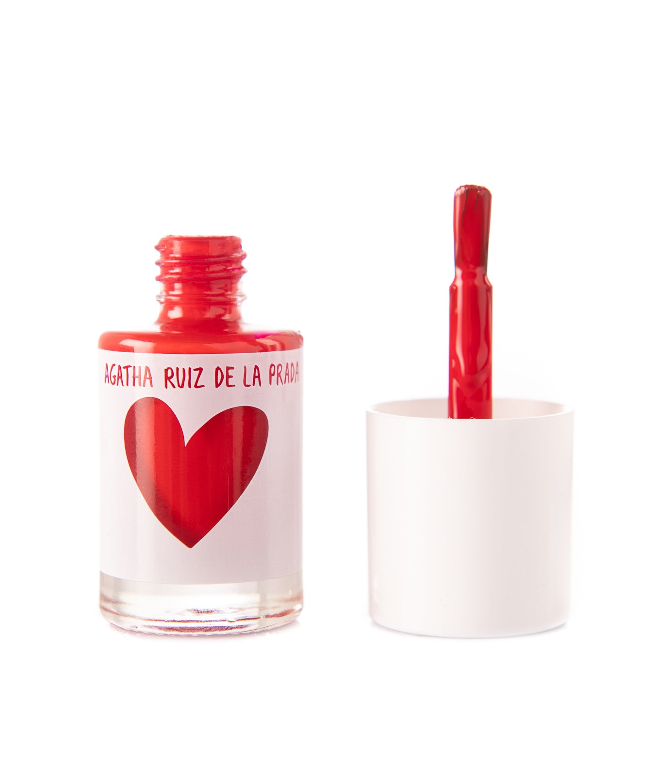 Agatha Ruiz de la Prada Nail Polish - Open Bottle with Cap and Brush Red