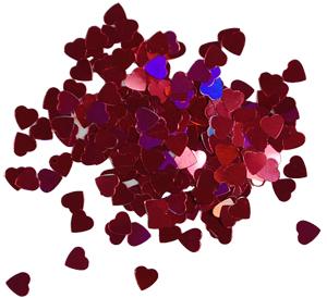Holographic Glitter Red Hearts .125" Solvent Resistant 0.25oz