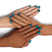 Diverse Hands with Agatha Ruiz de la Prada Nail Polish on Nails Glitter Deep Green Acqua