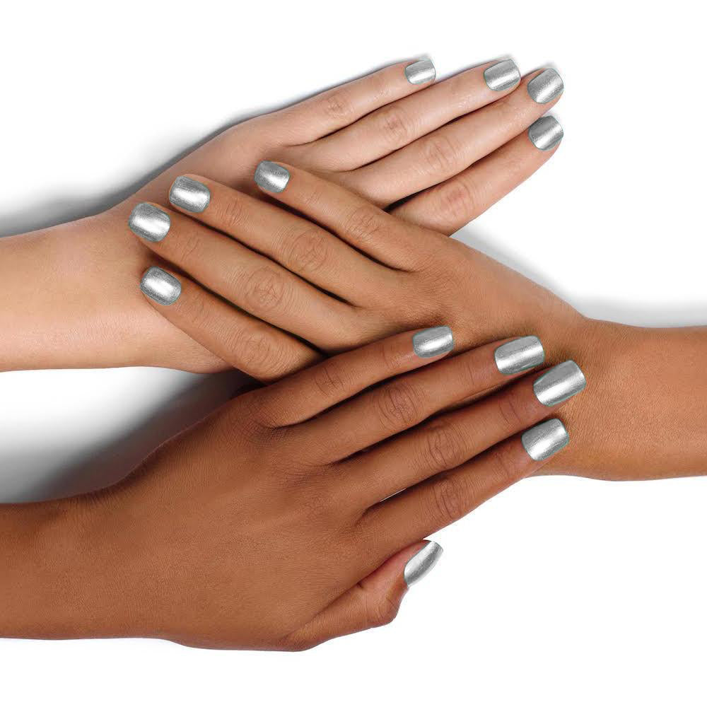 Diverse Hands with Agatha Ruiz de la Prada Nail Polish on Nails Silver