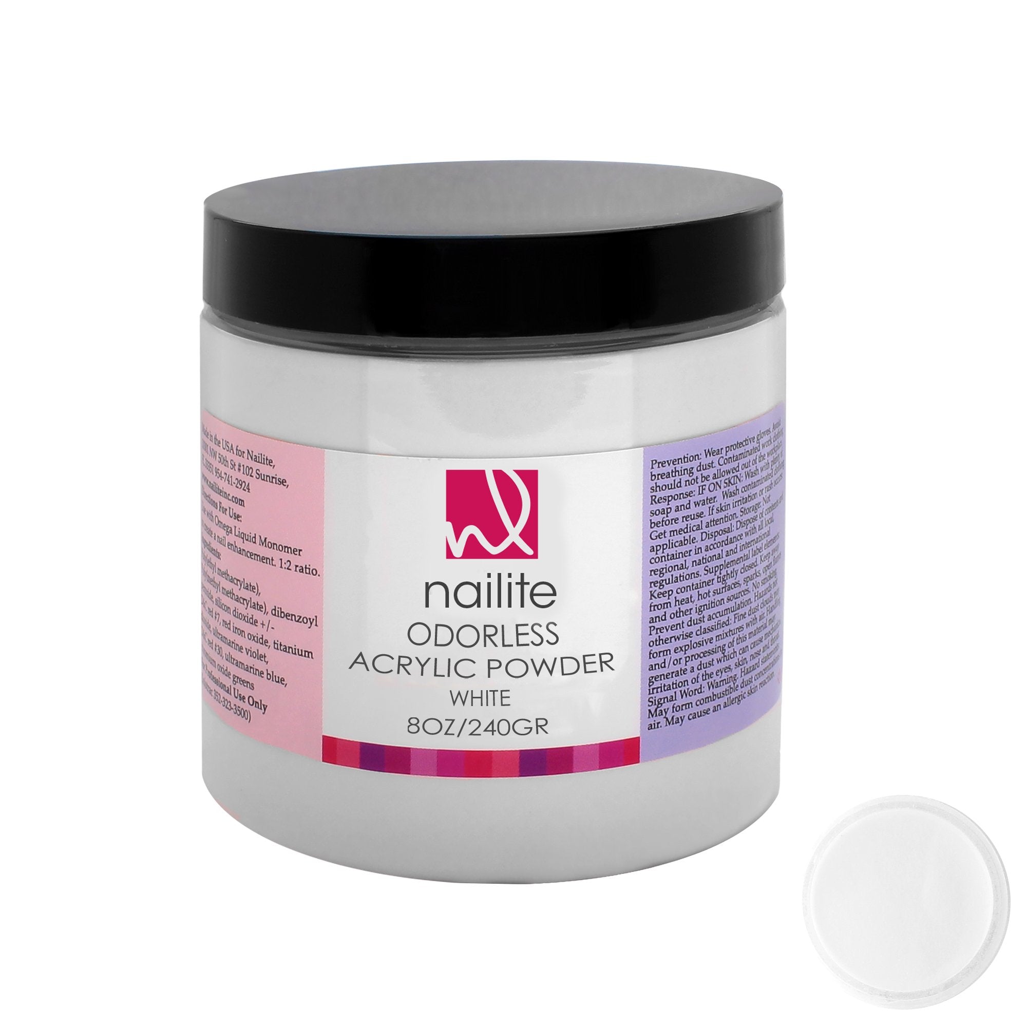 Odorless Acrylic Powder White 8 oz